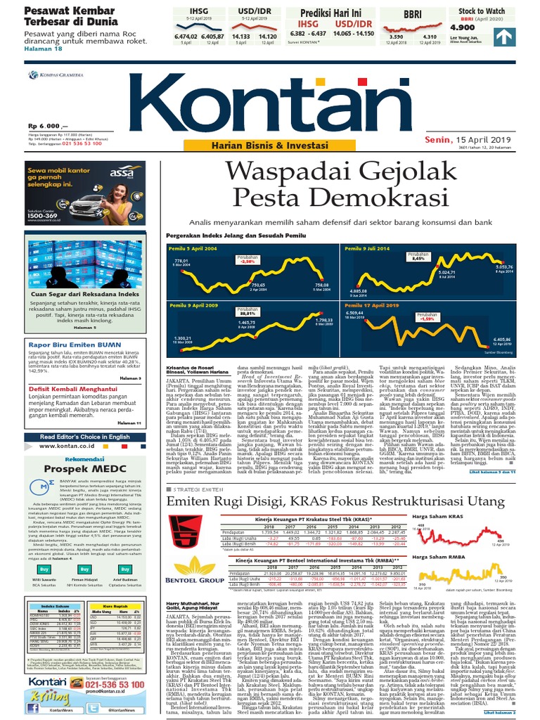 Kontan Harian Edisi 15 04 2019 Pdf