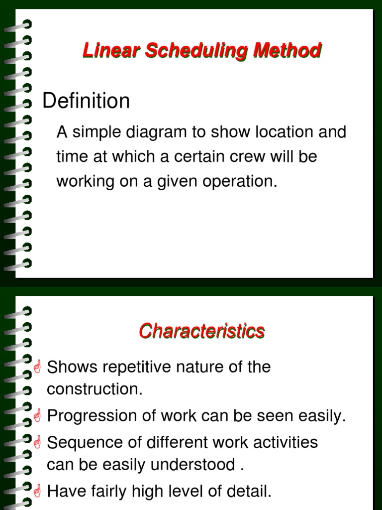 Linear Scheduling Method | Building | Time