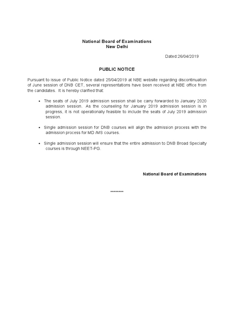 Public Notice Admission | PDF