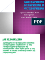 Bilinggwalismo at Multilinggwalismo