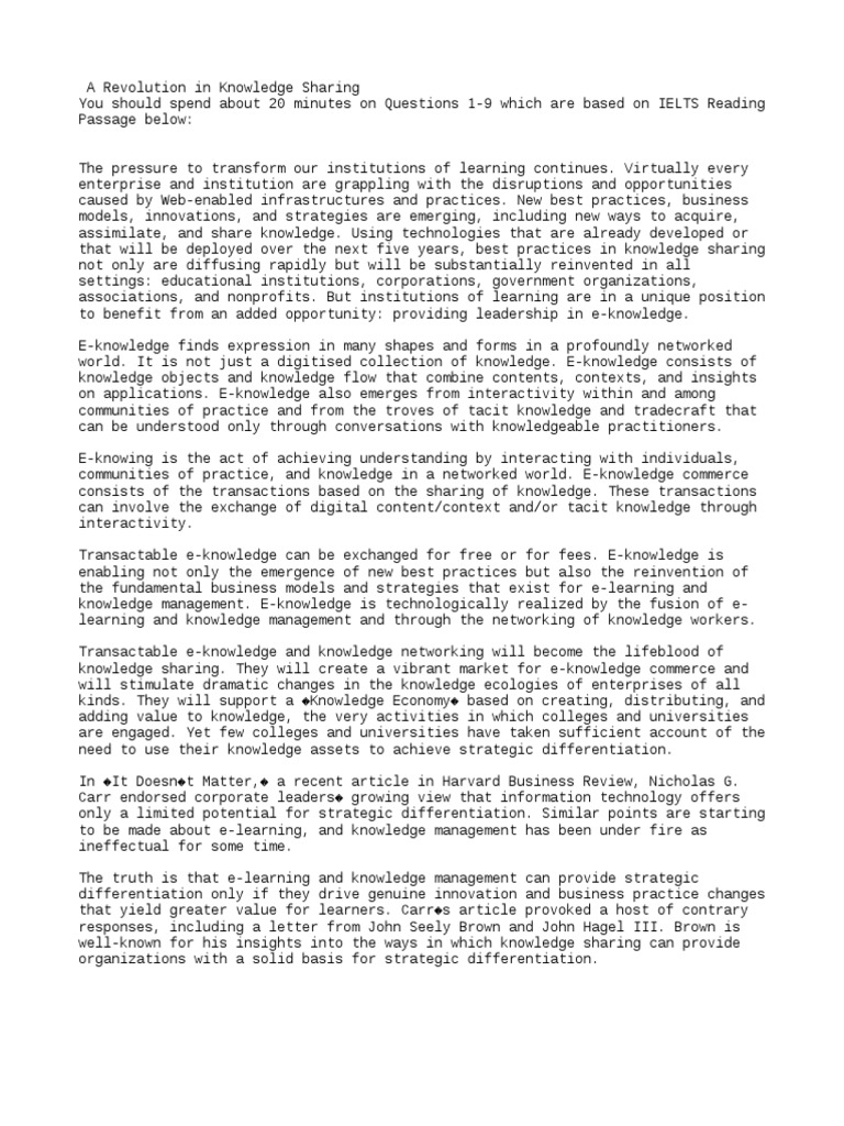 A Revolution in Knowledge Sharing | PDF | Knowledge Management ...