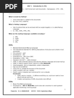 UNIT 1 Introduction To XML: 1 Prepare By: Dr. A. GNANASEKAR ASP/CSE R.M.D. Engineering College