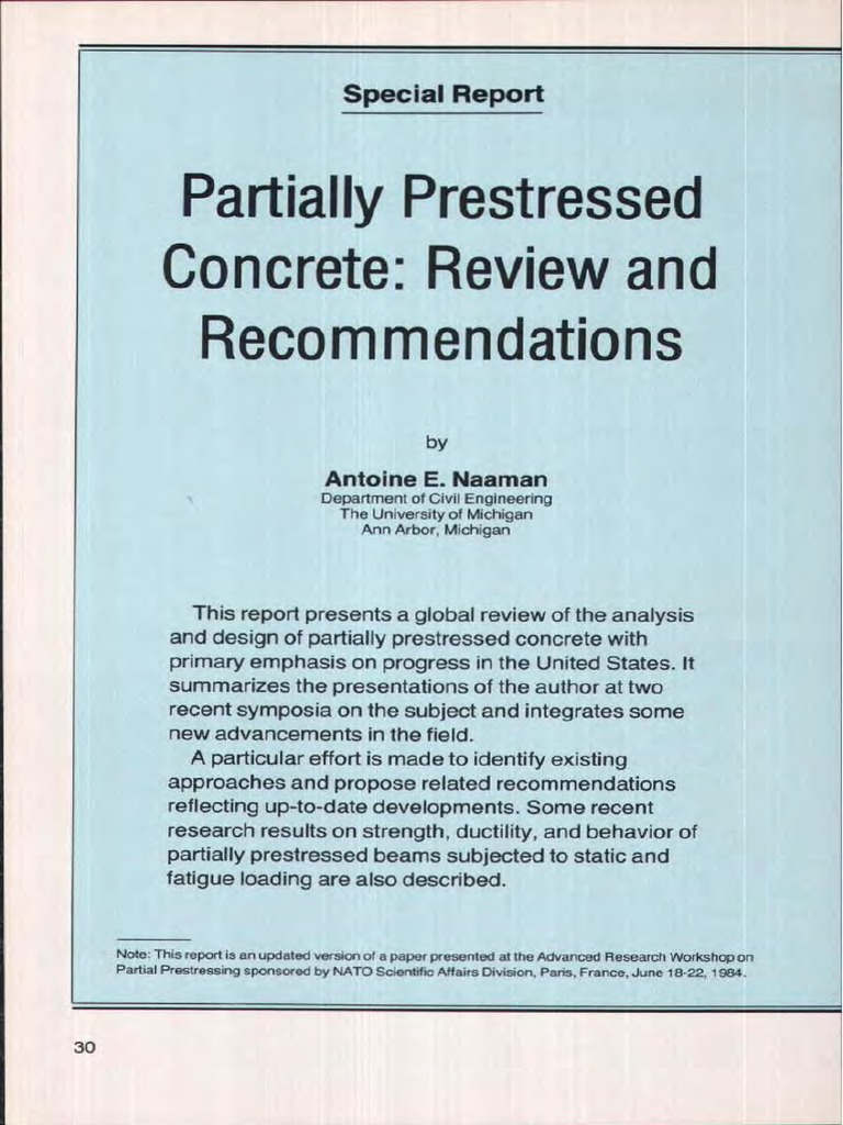 Review of Partially Prestressed Concrete | PDF | Strength Of Materials ...