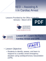 Cpr/Aed - Assisting A Person in Cardiac Arrest: Lessons Provided by The Office of Healthy Schools - March 2015