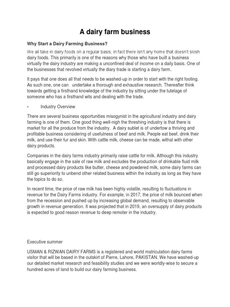 Questionnaire 1 PDF Dairy Farms