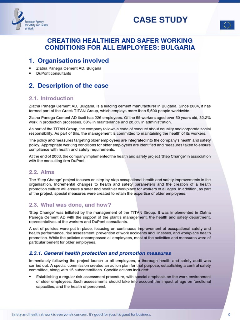 Bulgaria Creating Healthier and Safer Working Conditions For All