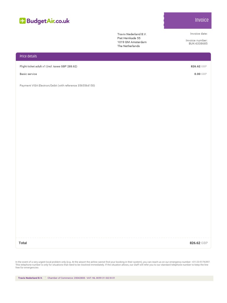 Invoice for Flight Booking Details | PDF | Invoice | Aviation