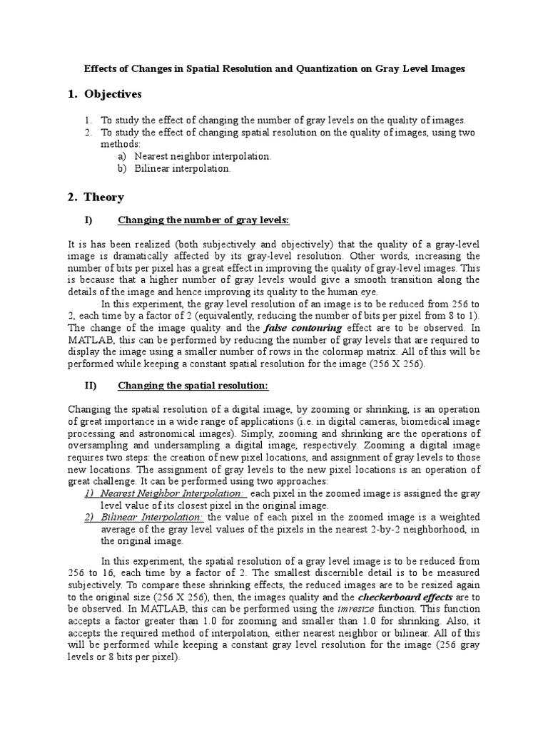Impact of Spatial & Gray Level Resolution | PDF | Image Resolution ...
