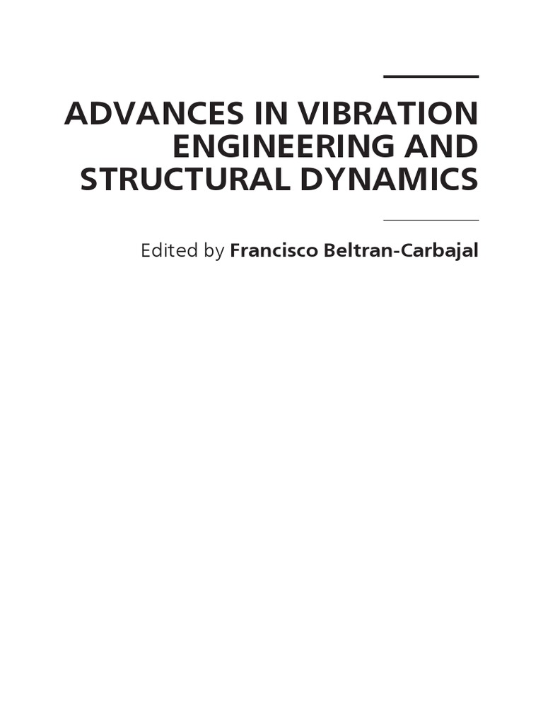 Advances In Vibration Engineering And Structural Dynamics Pdf Control Theory Amplifier