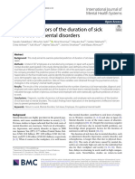 Predictive Factors of The Duration of Sick Leave Due To Mental Disorders