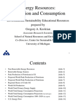 Energy Resources: Production and Consumption