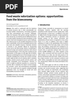 (Open Agriculture) Food Waste Valorization Options Opportunities From The Bioeconomy