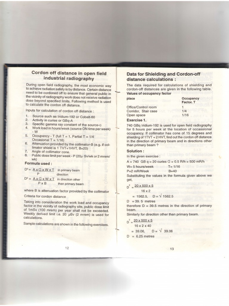 Cordon Off Distance for Radiography Safety | PDF | Medical Physics ...