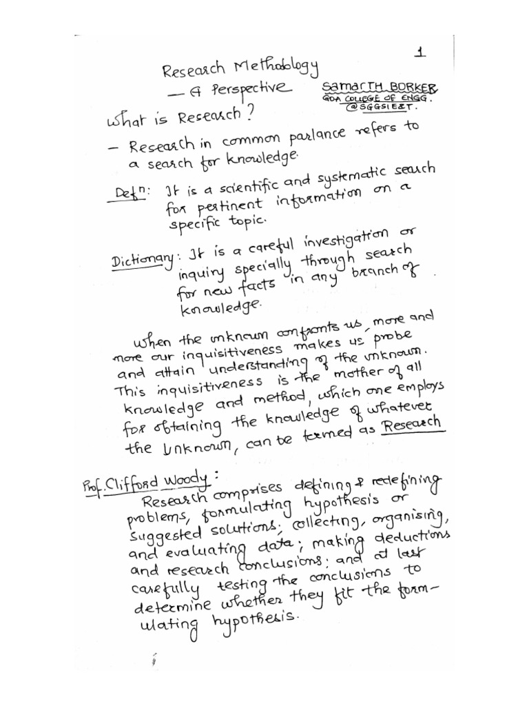 research methods study notes