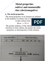 Metal Properties (Electropositive) and Nonmetallic Properties (Electronegative)