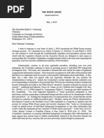 Cipollone Letter to Cummings - 05-01-2019