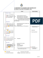 The Hong Kong University of Science and Technology Calendar Dates in The 2018-19 Academic Year