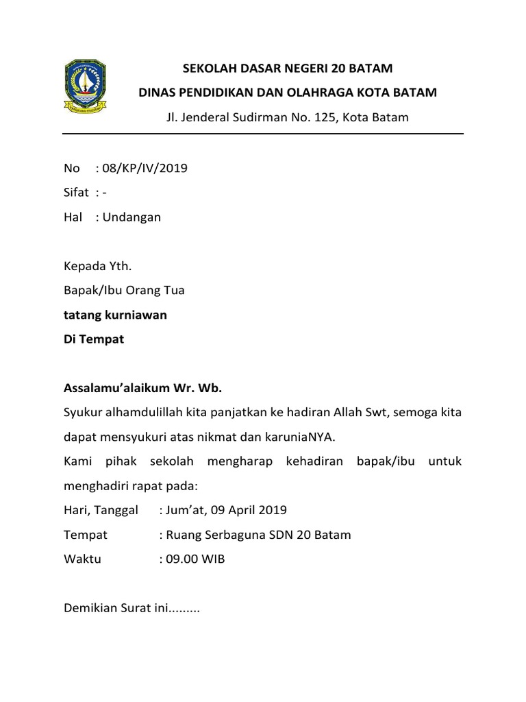 Contoh Surat Berantai Masnurul