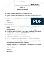 12 Maths Key Notes CH 01 Relations and Functions PDF