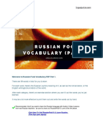 Welcome To Russian Food Vocabulary PDF Part 1