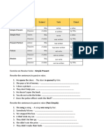 Examples of Passive:: Tense Subject Verb Object