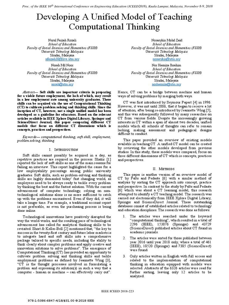ICEED18 - Developing A Unified Model PDF | PDF | Computer Programming ...