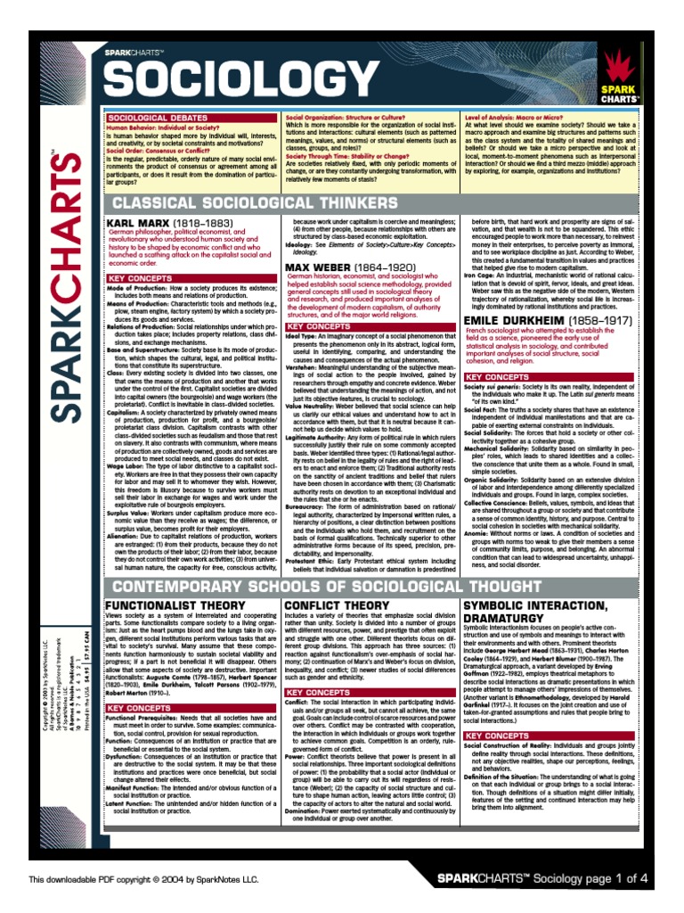 (SparkCharts) SparkNotes Editors - Sociology (SparkCharts) (2003 ...