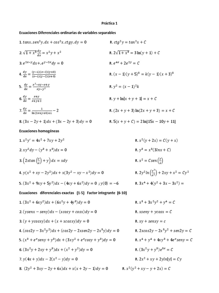 Practica 1 Ecuac Dif Analisis Matematico Ecuaciones