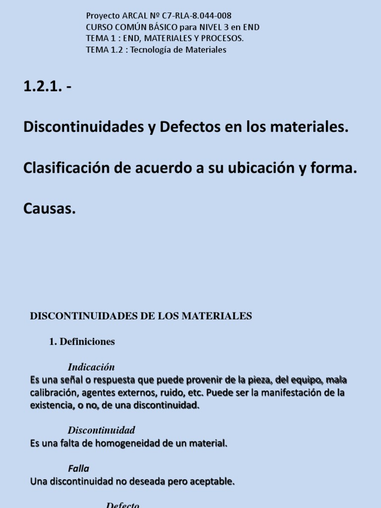 Discontinuidades y Defectos en Materiales | PDF | Mecánica de fractura ...