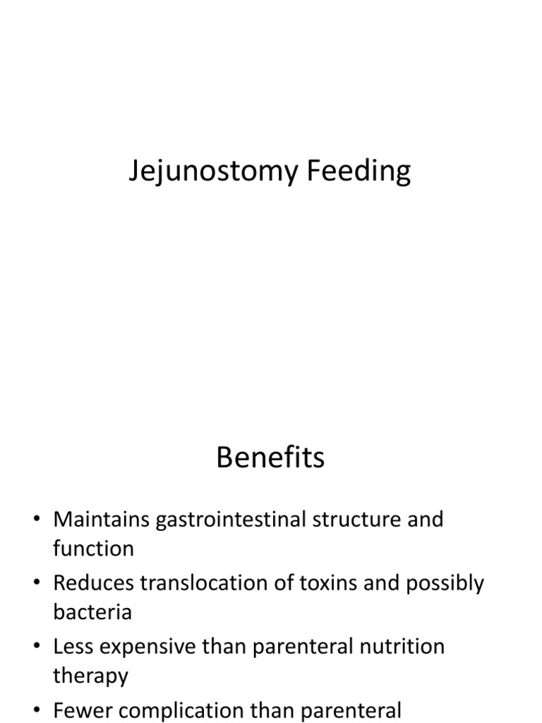 Jejunostomy Feeding PDF Gastrointestinal Tract Digestive System