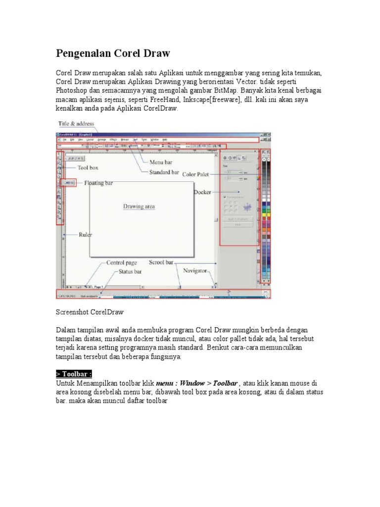 Pengenalan Corel Draw Toolbar