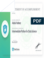 Abdul Hafeez Intermediate Python For Data Science: Completed On