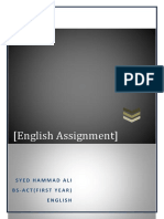 (English Assignment) : Syed Hammad Ali Bs-Act (First Year) English