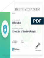 Time Series Analysis Certificate for Abdul Hafeez