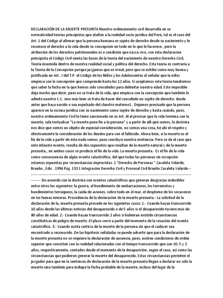 Declaracion de Muerte Presunta | PDF | Demanda judicial | Justicia