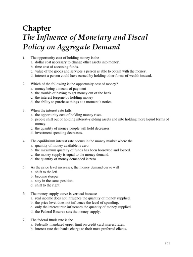 Monetary and Fiscal Policy Effects on Demand | PDF | Government ...