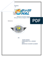 Training Report at HAL