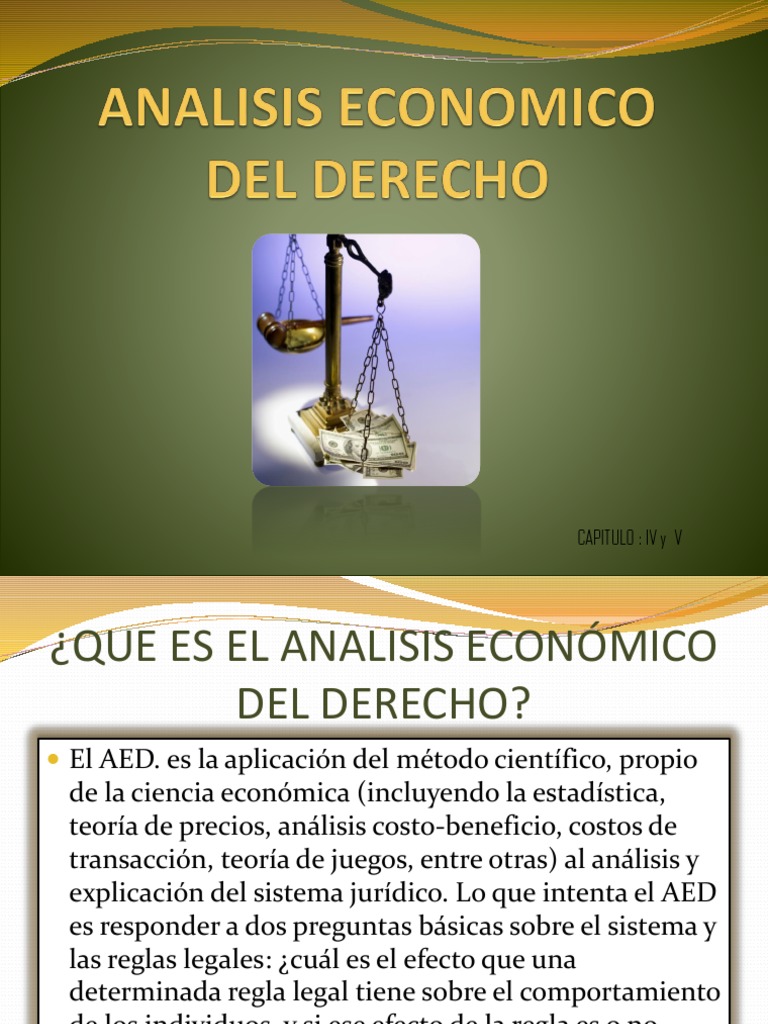 analisis economico del derecho Derecho y economía Institución