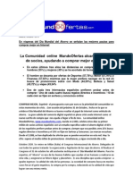 Nota de Prensa "Mundoofertas alcanza el millon de socios" 27OCT10 (MUNDOOFERTAS)