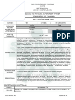 Diseño Curricular - Tecnólogo en Negociación Internacional PDF