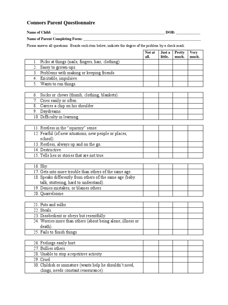 What Does Conners Test For
