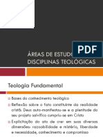 Áreas de Estudos e Disciplinas Teológicas