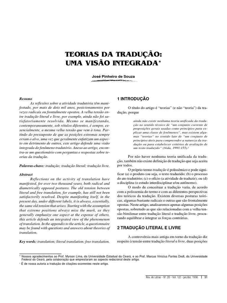 DOC) O PAPEL DAS MODALIDADES DE TRADUÇÃO NO PROCESSO TRADUTÓRIO