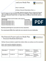 The Research Project and Your Study Plan: Honours Masters