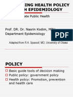 Health Policy Through Epidemiology