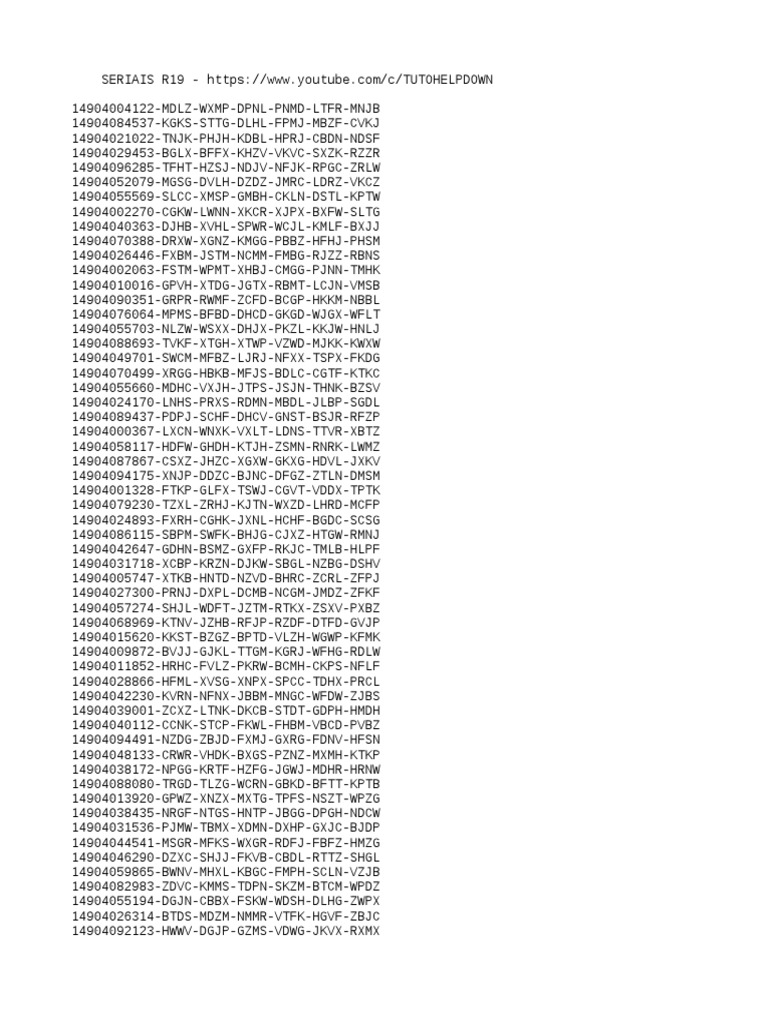 Serial Codes for Tech Enthusiasts | PDF
