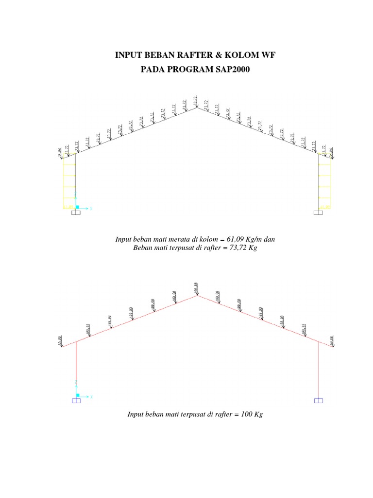 Input Beban Rafter dan Kolom WF | PDF