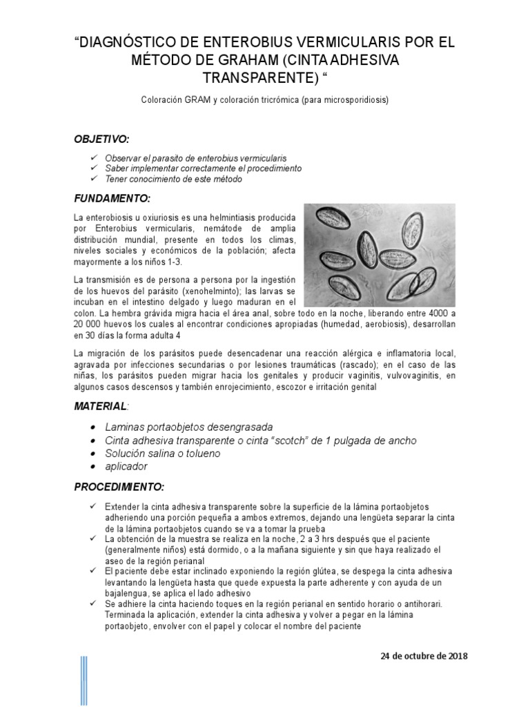 Diagnóstico de Enterobius por Método Graham | PDF | Inmunología ...