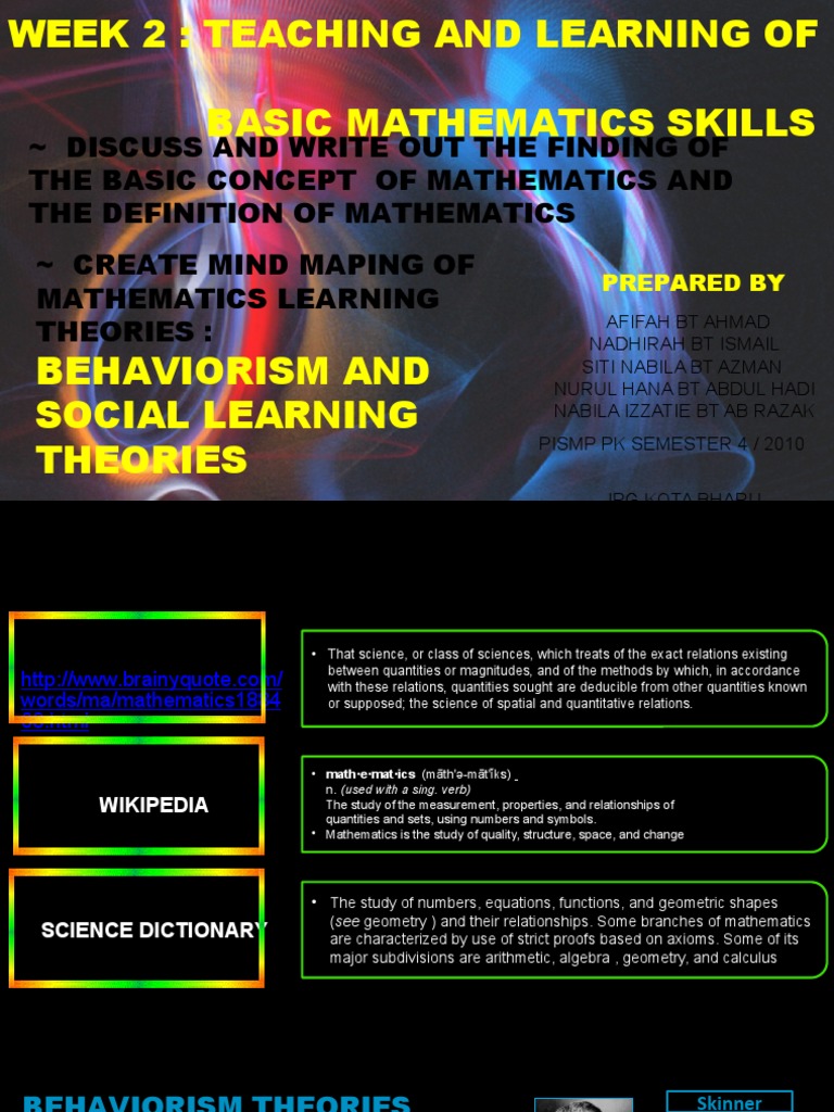 Basic Mathematics Skills and Learning Theories | PDF | Reinforcement ...