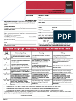 English Language Proficiency / ALTE Self Assessment Table